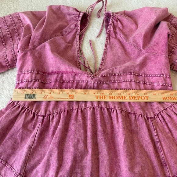 Free People Sweet Surrender Denim Mini Dress Women's S Pink Stonewash - Picture 5 of 9